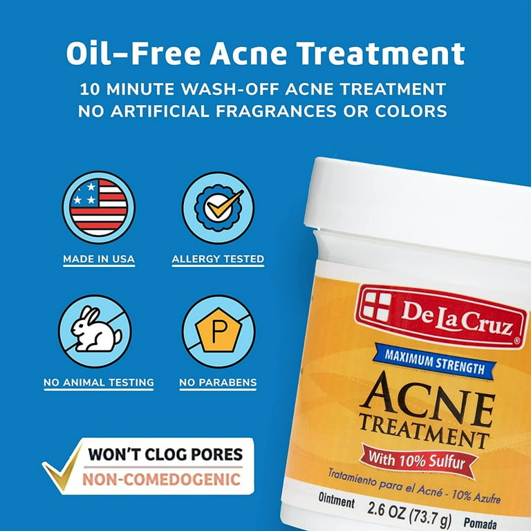 De La Cruz® Acne Treatment Maximum Strength with 10% Sulfur 5.5 OZ