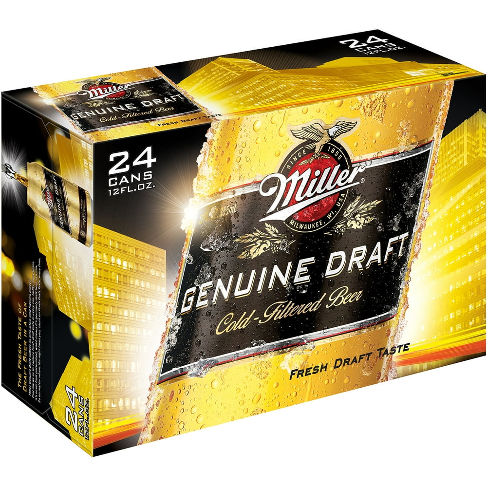 Miller Genuine Draft Beer, American Lager, 24 Pack Beer, 12 fl. oz