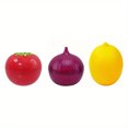 thumbnail image 1 of QJUHUNG 3pcs Set Fruit and Vegetable Shaped Food Savers  Lemon  Tomato  Onion Storage Containers  Reusable Plastic Refrigerator Organizers  Kitchen Gadgets with Lids  Hand Washable  Round, 1 of 7