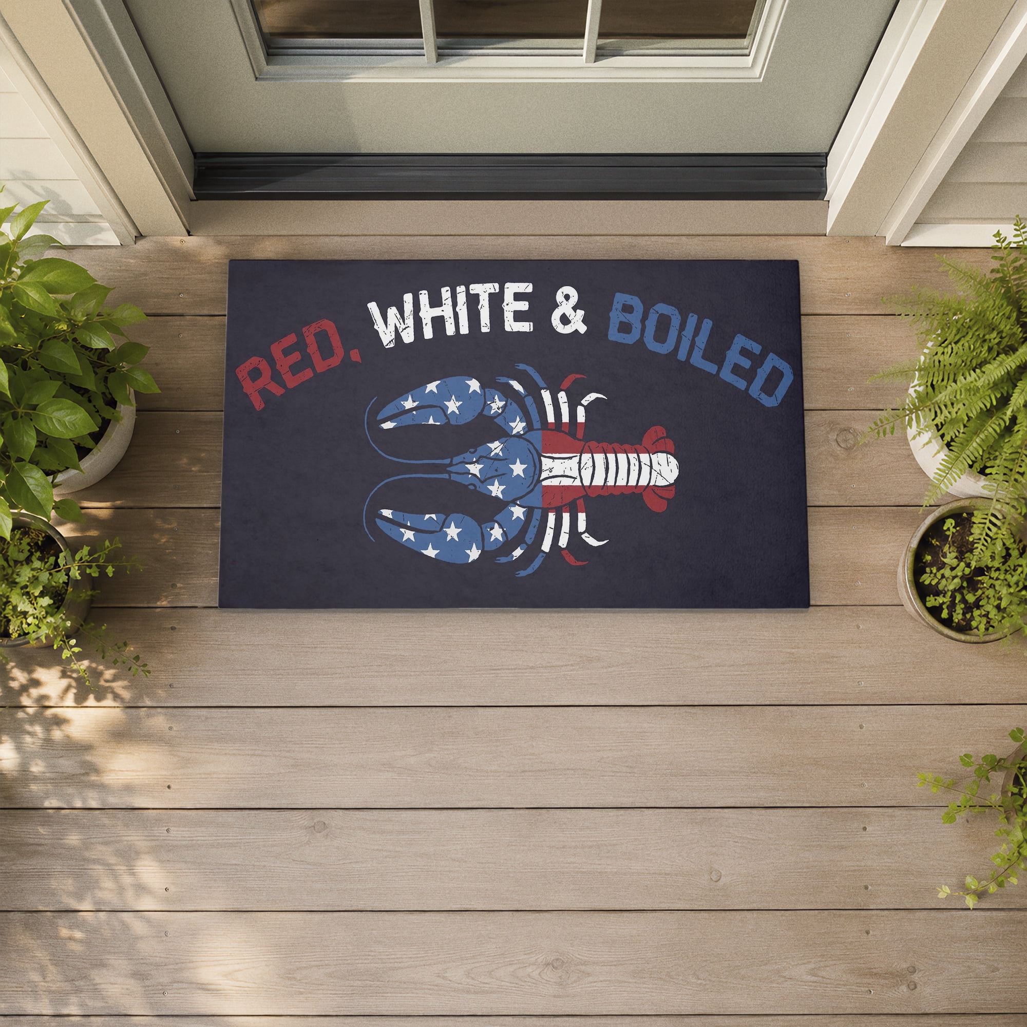 Stupell Industries Red White & Boiled Lobster Printed Outdoor Door Floor Mat, design by Jedco Brands Inc.