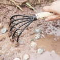 thumbnail image 3 of Rake 5-Prong Flowerpot Shovel with Ergonomic Handle Beach Sand Shovel D Extended handle, 3 of 10