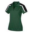 thumbnail image 4 of Sport-Tek Ladies Tricolor Shoulder Micropique Sport Wick Polo-L (Forest Green/Black/White), 4 of 5