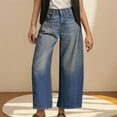 thumbnail image 5 of FRSASU Women's Wide Leg Jeans Casual High Waisted Stretchy Baggy Loose Long Trouser Jeans with Pockets Dark Blue, 5 of 8