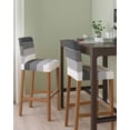 thumbnail image 2 of Black Grey Striped Bar Stool Covers Set of 4, Farmhouse Modern Stretch Washable Bar Chair Covers with Backs, Removable Pub Counter Height Chair Cover for Kitchen Dining Room Cafe, 2 of 7