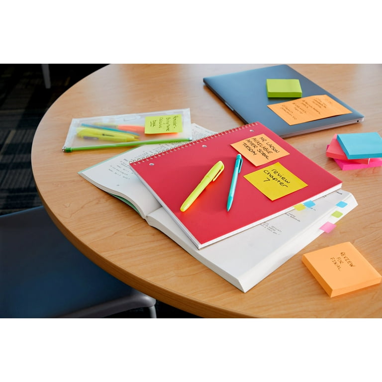 Post-it® Super Sticky Notes, 3 in. x 3 in., Supernova Neons Collection, 5  Pads/Pack, 90 Sheets/Pad