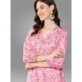 thumbnail image 5 of Janasya Women's Lavender Moss Digital Floral Printed Gathered Dresses, 5 of 6