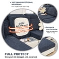 thumbnail image 5 of TOPCHANCES Universal Sofa Slipcover, Anti-Slip L Shape Sofa Cover Sectional Couch Covers Assembly, Separate Cushion Couch Chaise Cover (Leaves Dark Grey, Chaise Cover), 5 of 8