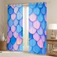 thumbnail image 2 of Manfei Mermaid Scale Blackout Curtains, Dreamy Ocean Princess Curtains Pack of 2 (42x84 Each), Blue Pink Purple, 2 of 6