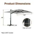 thumbnail image 3 of 10ft Square Cantilever Patio Umbrella for Outdoor Shade, Tan Gray-with Based Style A, 3 of 5