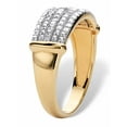 thumbnail image 2 of PalmBeach Jewelry Diamond Accent Gold-Plated Multi-Row Anniversary Ring Band, 2 of 6