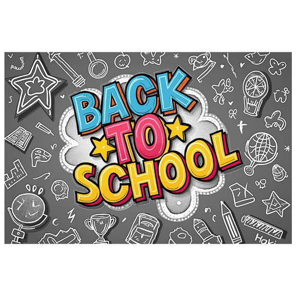 Chalkboard Style Back to School Banner Hand Drawn School Supplies Welcome Decoration for Classroom Decor Education Event