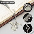 thumbnail image 3 of Marcapáginas de dragón que brilla en la oscuridad: marcapáginas vintage de metal con plumas, un regalo único para mujeres, hombres y amantes de la lectura (dragón plateado antiguo), 3 of 7