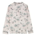 thumbnail image 2 of P.J. Salvage Womens Shadow Stripe Floral Button Down Pajama Tops, Pink, Medium, 2 of 2