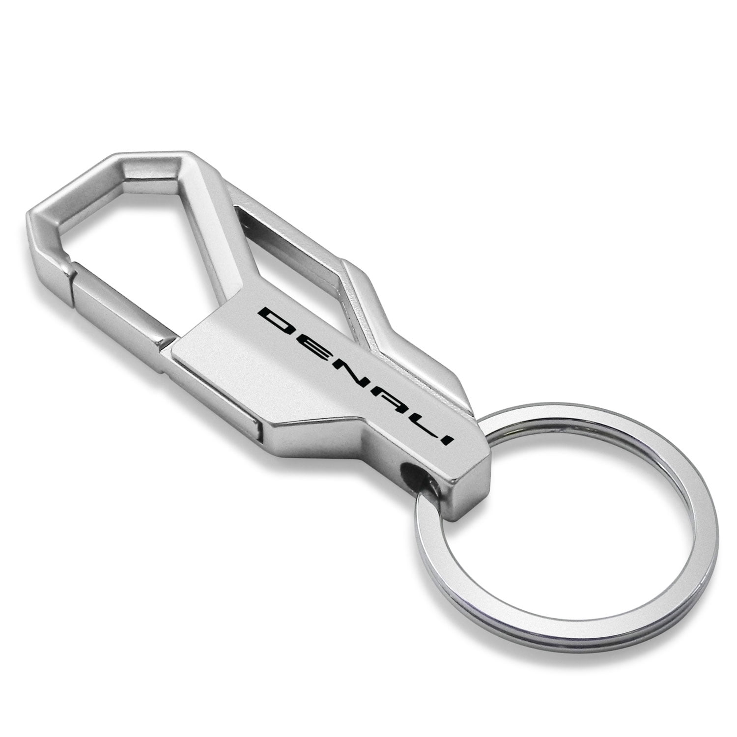 iPick Image for GMC Denali Silver Carabiner-style Snap Hook Metal Key Chain, Official Licensed