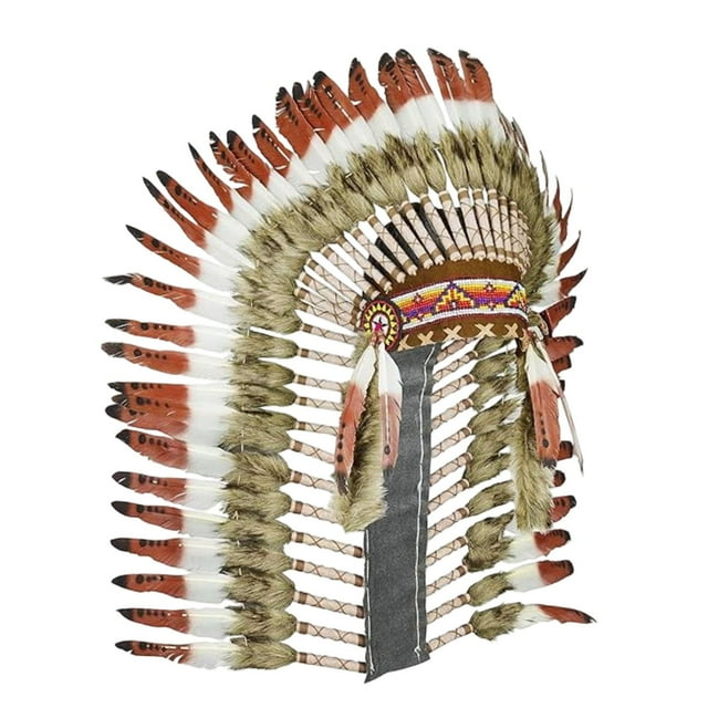 Tocados Indios Plumas Artificiales Disfraz Headdress Accesorio Tela Sombrero Inspirado Nativo Americano Función Fotografía Adultos Adecuado para Festival Fiesta Temática Escenario Regalos
