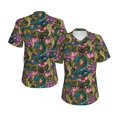 thumbnail image 3 of Yiaed Snake And Flower Print Women's T Shirt V-Neck Short Sleeve Shirt Casual Breathable Tee Summer Tops-3X-Large, 3 of 5