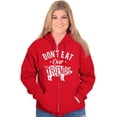 thumbnail image 4 of Dont Eat Friends Vegan Vegetarian Unisex Plus Size Zip Hoodie Brisco Brands 3X, 4 of 6