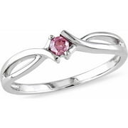 Angle View: Miabella Pink Diamond Accent Sterling Si