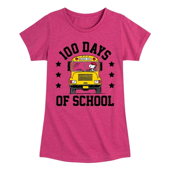 Peanuts - Snoopy One Hundred Days Of School - Toddler & Youth Girls Short Sleeve Graphic T-Shirt