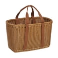 thumbnail image 4 of Handwoven Basket with Handles Shopping Basket Organizer Imitation Rattan Indoor and Outdoor Use Lightweight Flower Basket Multifunctional Cloth Handle L, 4 of 10