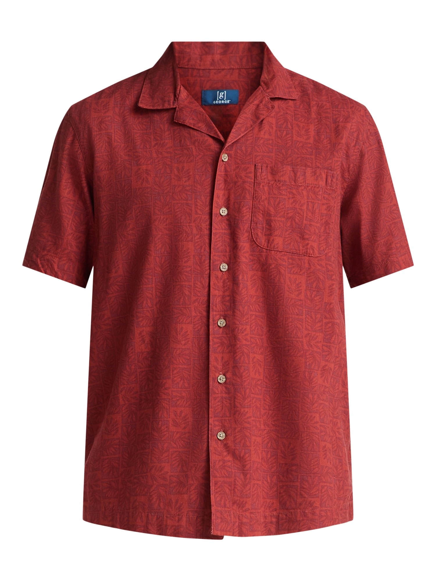 George Men's Linen-Blend Shirt, Sizes S-3XL