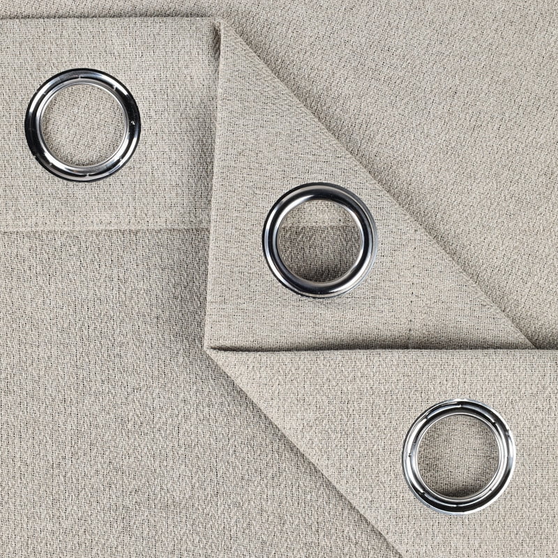 Superior Nyan 100% Blackout Curtains Set of 2, Grommet Header Curtain Panel Pair, Oatmeal Beige, 52"W x 96"L