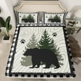 thumbnail image 2 of Feelyou Farmhouse Bear Print Twin Sheet Sets, Woodland Animal Twin Fitted Sheet, Teens Boys Girls Kids Flat Sheet, Luxury Bedroom Decor, 3pcs, 2 of 7