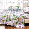 thumbnail image 4 of Luxurious Floral Print Satin Sheets - Silky Soft King Size Bed Sheets, 4 of 7