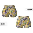 thumbnail image 3 of Sigee Lavender Flowers Print Women's High Waist Workout Shorts - Squat Proof, Tummy Control, Yoga and Gym Activewear-Medium, 3 of 9