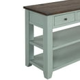 thumbnail image 7 of 48" Rustic Console Table, Solid Pine Wood Long Console Table Sofa Table with 3 Drawer and 2-Tier Open Storage Shelf, Console Table for Living Room, Hallway, Easy to Assemble, Green, 7 of 7