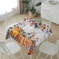 thumbnail image 6 of Orange Blue Fall Table Cloth Waterproof Tablecloths, Thanksgiving Maple Leaf Pumpkins Tablecloth Dining Table Cover for Kitchen Party Tabletop Outdoor, Square Tablecloth 54x54 Inch, 6 of 9