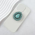 thumbnail image 2 of Turquoise Phone Stand Retro Folding Tabletop Stand Irregular Texture Turquoise, 2 of 5