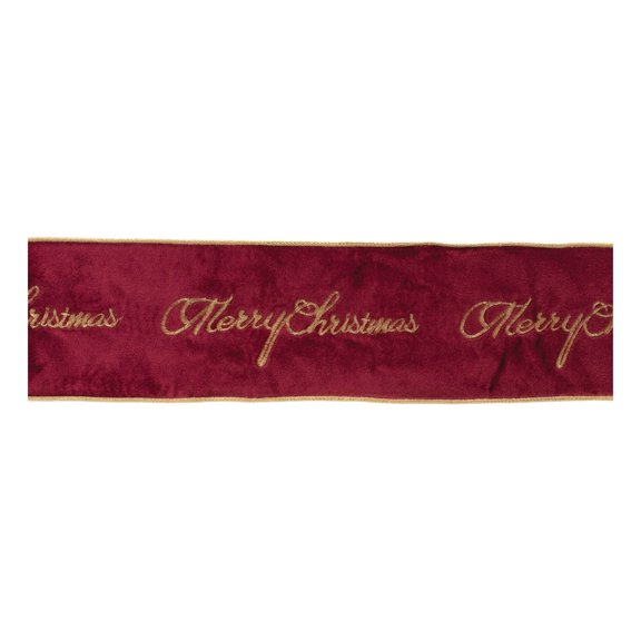 Melrose 95110DS 4 in. x 5 yards Wired Polyester, Red