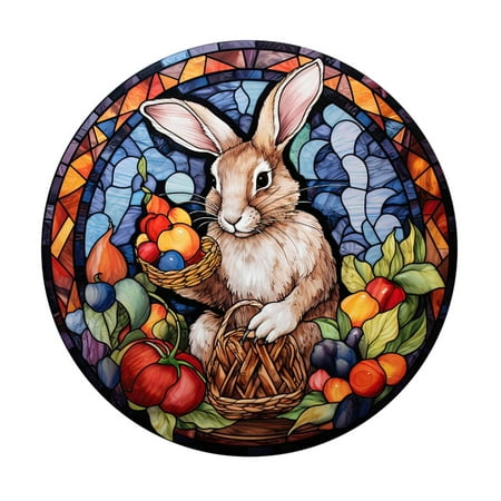 

DBYLXMN Photo Sandbags Easter Bunny Colored Electrostatic Glass With Bird Strike Warning Sticker 9 Style Change At Will For Easy Replacement Easter Atmosphere