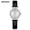 Leather_ black silver, variant on Classic Ladies Watch – Fashionable Waterproof Build and Dual Strap Options