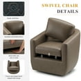 thumbnail image 6 of Swivel Accent Chair - 360° Rotation with Pillow, No-Sag Foam Cushion & Sturdy Metal Base, Fully Assembled for Living Room, Bedroom and Office, Wolf Grey, 6 of 16