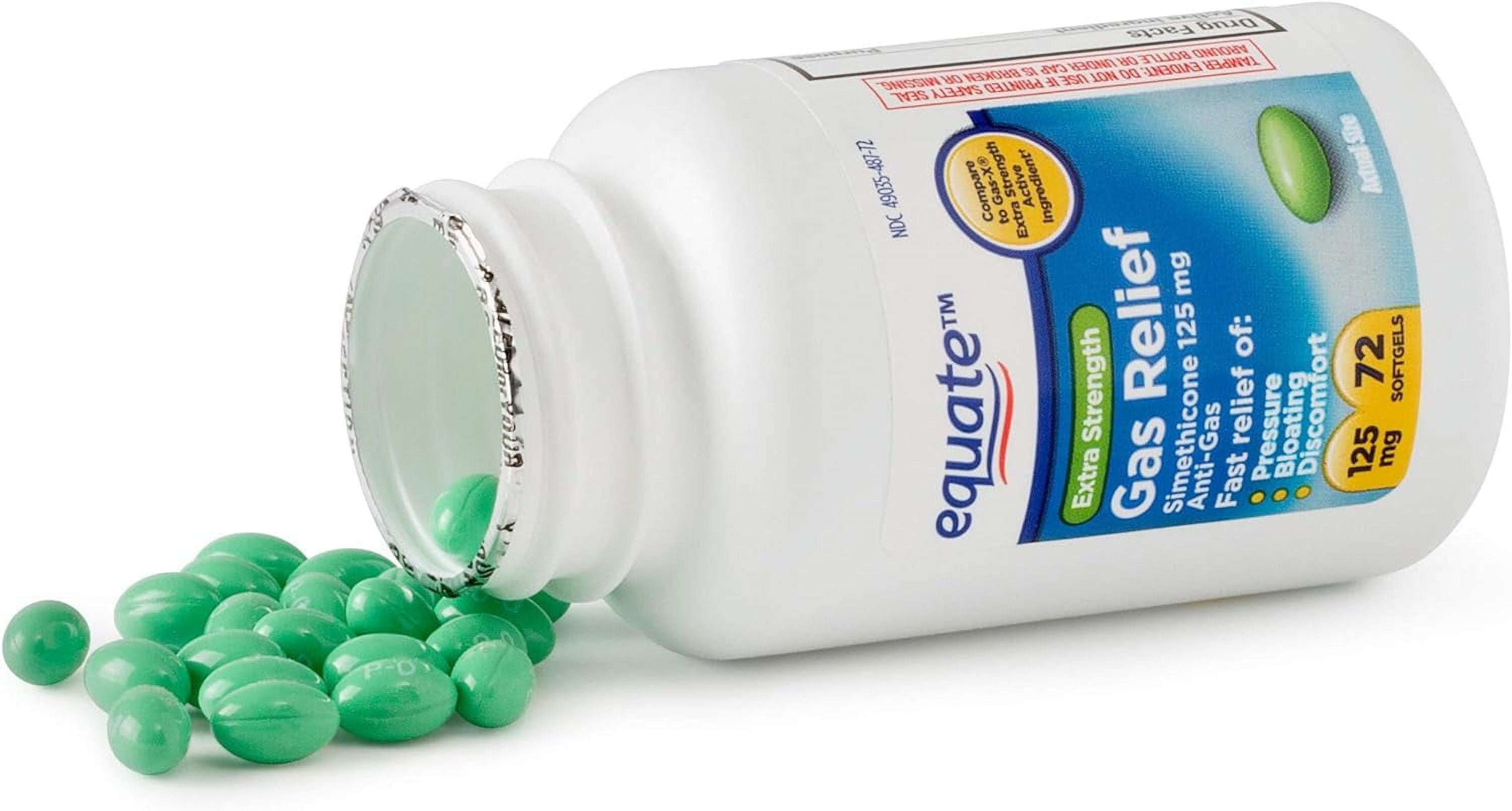 Equate Extra Strength Gas Relief Softgels, 72 ct, (Pack of 2)