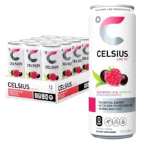 Celsius 4pk Raspberry Celsius Healthy Energy Drink, Non-Carbonated, Sugar Free, Raspberry ...