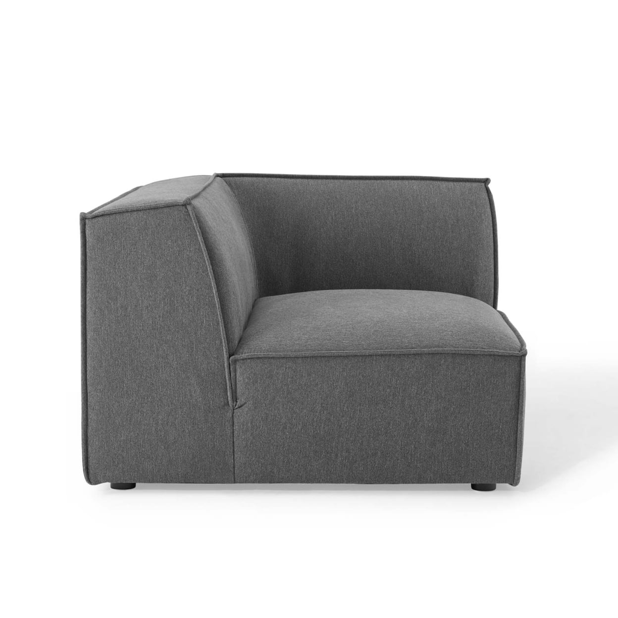 Modway Restore Polyester Fabric Sectional Sofa Corner Chair in Charcoal