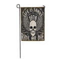 thumbnail image 1 of SIDONKU Motorbike Motorcycle Skull Tee Motor Biker Badge Racer Cafe Garden Flag Decorative Flag House Banner 12x18 inch, 1 of 1
