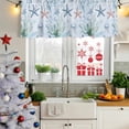 thumbnail image 5 of Coastal Coral Curtain Valances for Windows, Kitchen Valance Window Treatments Panel 2 Pack, Starfish Jellyfish Green Grass Underwater Rod Pocket Short Curtains for Bathroom Bedroom 54 x 18 Inch, 5 of 8