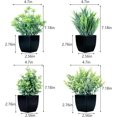 thumbnail image 2 of 4 Pack Fake Plants in Black Pot,Mini Artificial Eucalyptus Potted Plant,Small Faux Grass Greenery Potted Plants for Indoor Home Office Farmhouse Bathroom Table Decoration, 2 of 5