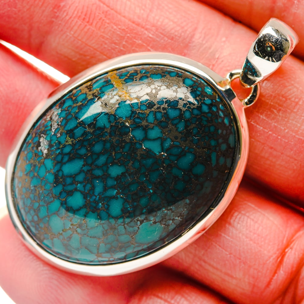 Top Quality Tibetan Turquoise Pendant Natural Turquoise Gemstone Handmade 925 Sterling Silver Pendant Turquoise Gemstone Pendant For Mother
