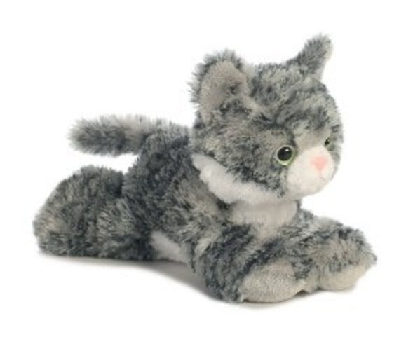 Miyoni 8" Aurora Plush Grey Tabby Cat 