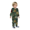 thumbnail image 3 of Odeerbi Christmas Onesie Pajamas for Family Holiday Sleep Jumpsuit Long Sleeve Family Christmas Pajamas Matching Sets Infant Fashion Printed Hooded Jumpsuit Sleepwear PJs Set Green, 3 of 5