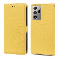 for Samsung Galaxy Note 20 Wallet Case with Wrist Strap Kickstand Magnetic Card Slots Phone Cover for Samsung Galaxy Note 20 (6.7 Inch),Yellow