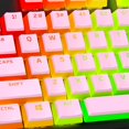 thumbnail image 2 of XINQIHANG Pudding Keycaps-Double Shot PBT Keycap Set with Translucent Layer, for Mechanical Keyboards, Full 104 Key Set, OEM Profile, English (US) Layout-Pink (644H7AA#ABA), 2 of 6