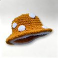 thumbnail image 4 of OOOUM Adult Mushroom Design Crochet Bucket Hat Handmade Knit Foldable Hat Soft Warm Outdoor Travel Sun Hat For Women Men Yellow, 4 of 4