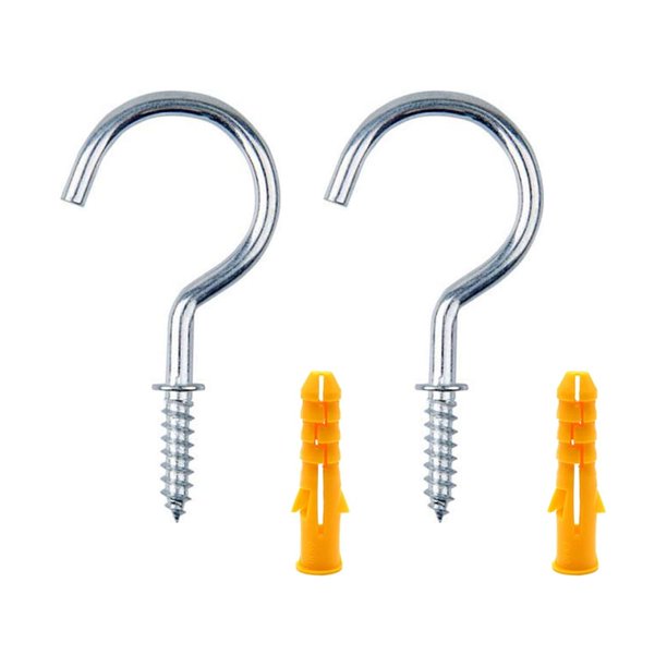 50mm Tornillos De Gancho En L Ángulo Recto (25 Piezas) Tornillo De Madera De Esquina De 90 Grados Chapado En Zinc, Tocador, Ganchos Cuadrados Para Secadora De Ropa, Colgador De Pared 4,5x50