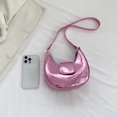 thumbnail image 3 of Bolsa bandolera de moda para mujer de media luna simple para regalo de cumpleaños (rosa) JShteea Para Estrenar, 3 of 9